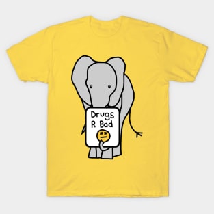 Elephant with Anti Drugs Message T-Shirt